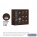Salsbury Cell Phone Storage Locker - with Front Access Panel - 3 Door High Unit (5 Inch Deep Compartments) - 9 A Doors (8 usable) - Bronze - Surface Mounted - Resettable Combination Locks